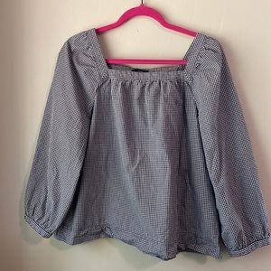 J. Crew Long-Sleeve Gingham Blouse Large